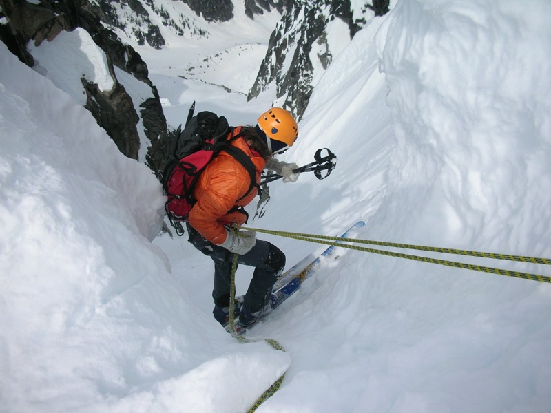 mt stuart ice cliff glacier one-day climb and ski descent fast-and-light steep skiing alpinism