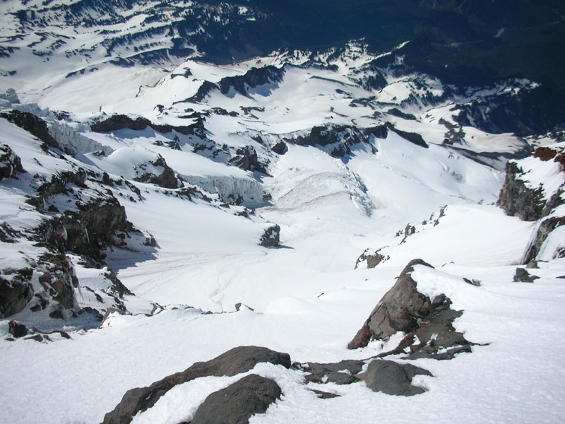 mt rainier wilson headwall kautz headwall one-day climb and ski steep skiing