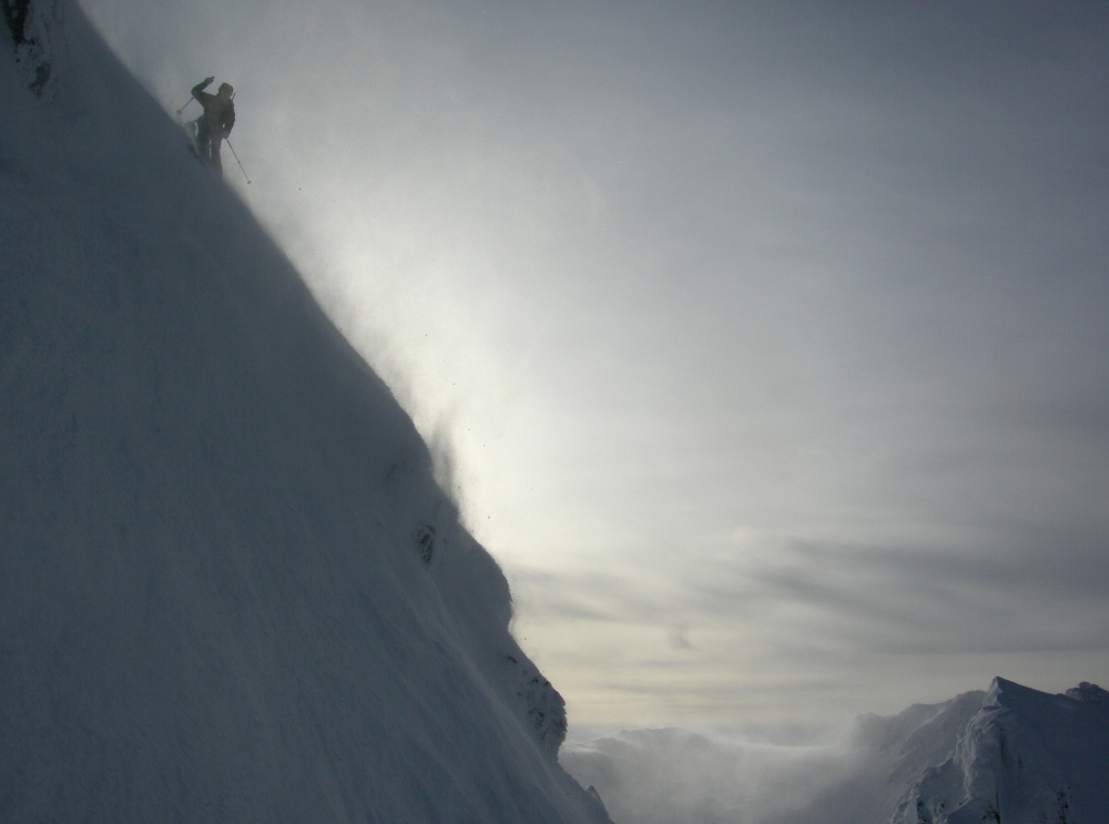 ski steep powder