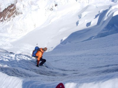 ramp through the ice cliff