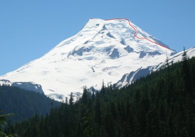 North Ridge ski descent route