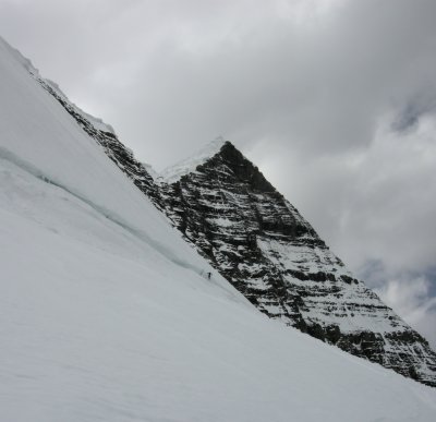 skiing over bergschrund