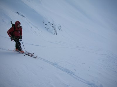 Skier on Spider Glacier