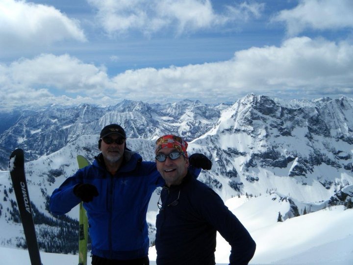 Dad and David. Snow conditions are looking unseasonably fat for this time of year.