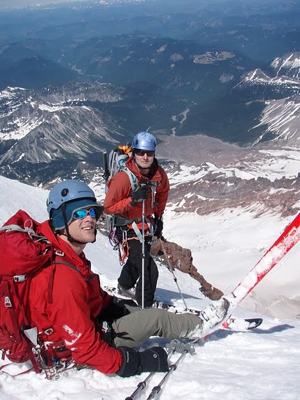 Eric and Tony on top of the Black pyramid after skiing the opening steep pitch where Sky led the downclimb to four years ago. I was feeling very nostalgic.