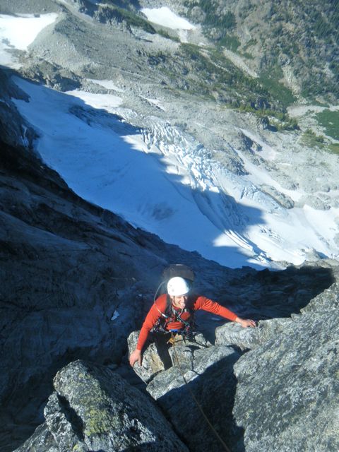 Topping out on pitch 2 of the gendarme