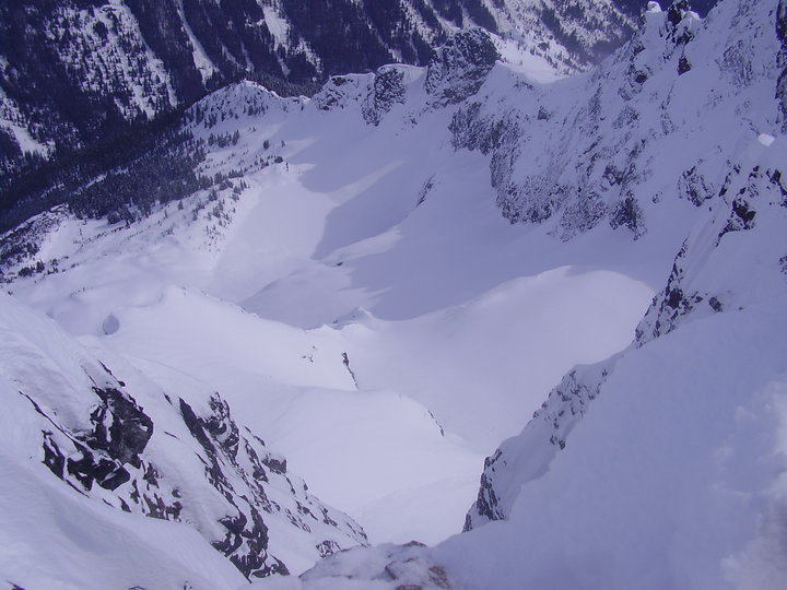Looking down NE face and denied at the entrance