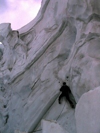 Dumbass in crevasse