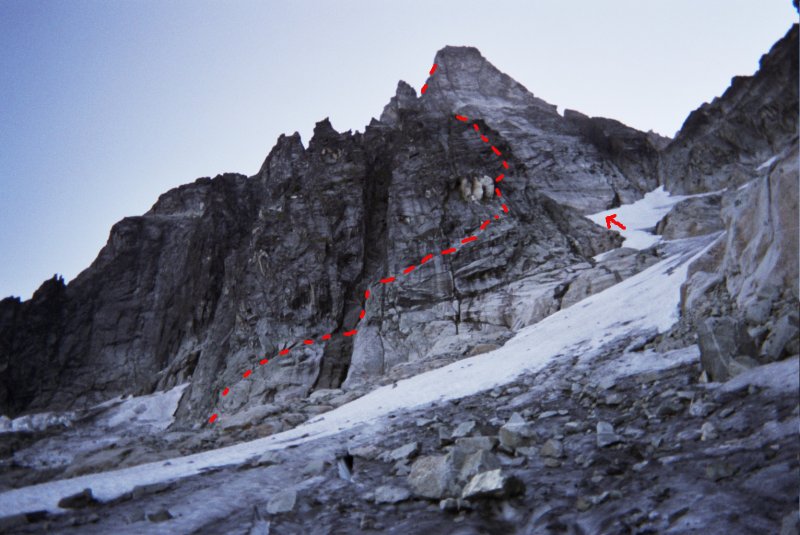 early morning spire southwest ridge so-big retard alpine rock climbing sky is an idiot