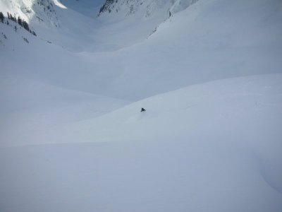 lovely approach skiing in Flat Creek drainage
