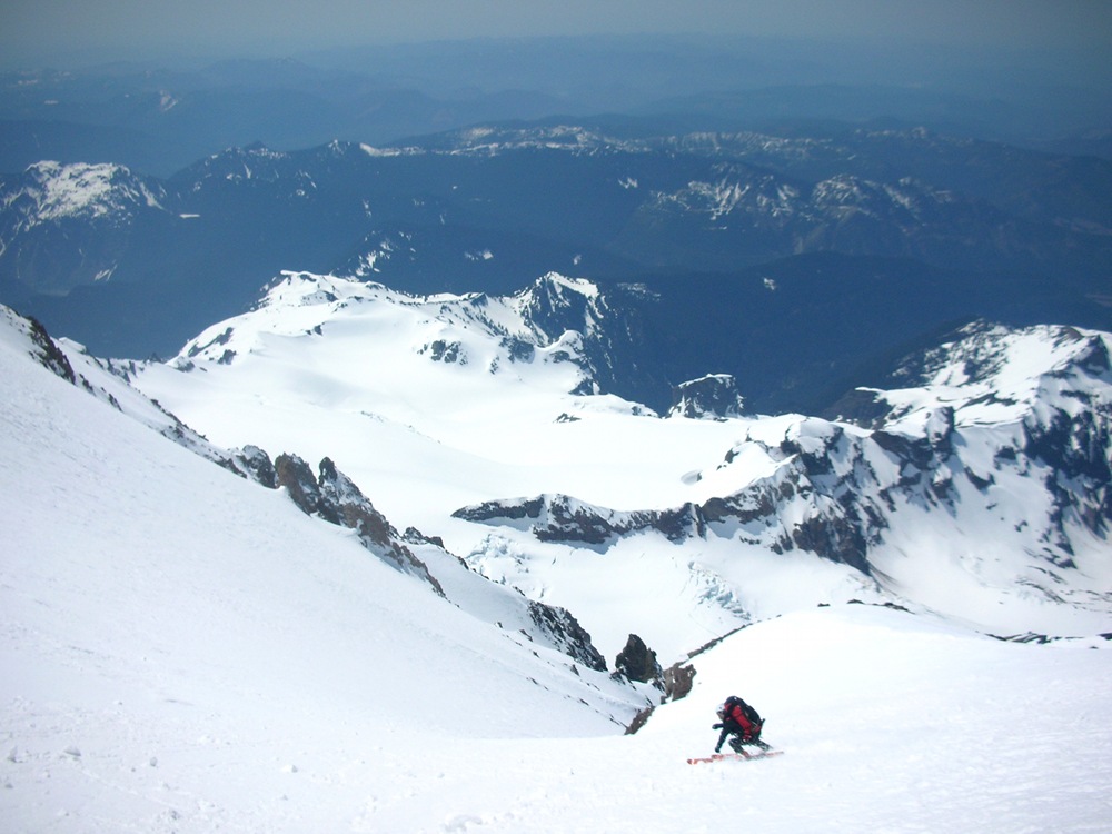 Mount Rainier, Sunset Ridge Ski via Kautz Glacier climb photos