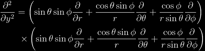 d^2/dy^2 in spherical coordinates