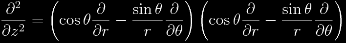 d^2/dz^2 in spherical coordinates