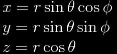 spherical to cartesian