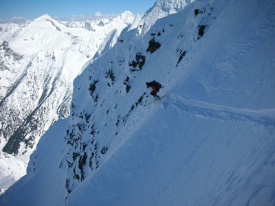 Ross skis Formidable's Northwest Face.