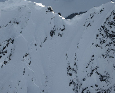 Tracks on Spider's North Face