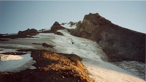 first light on Mt Hood above Timberline