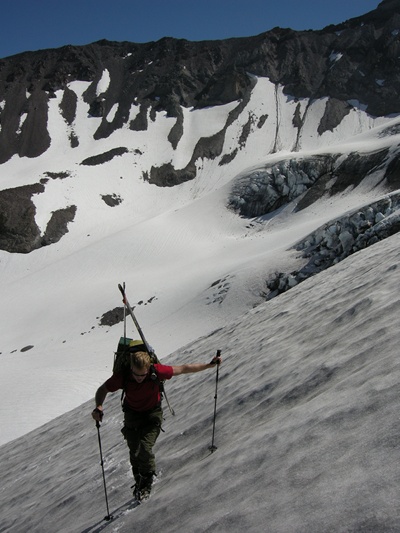 crossing north mowich glacier