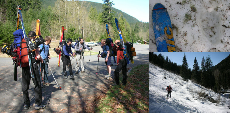 the squad, wildlife track, and josh on ski approach